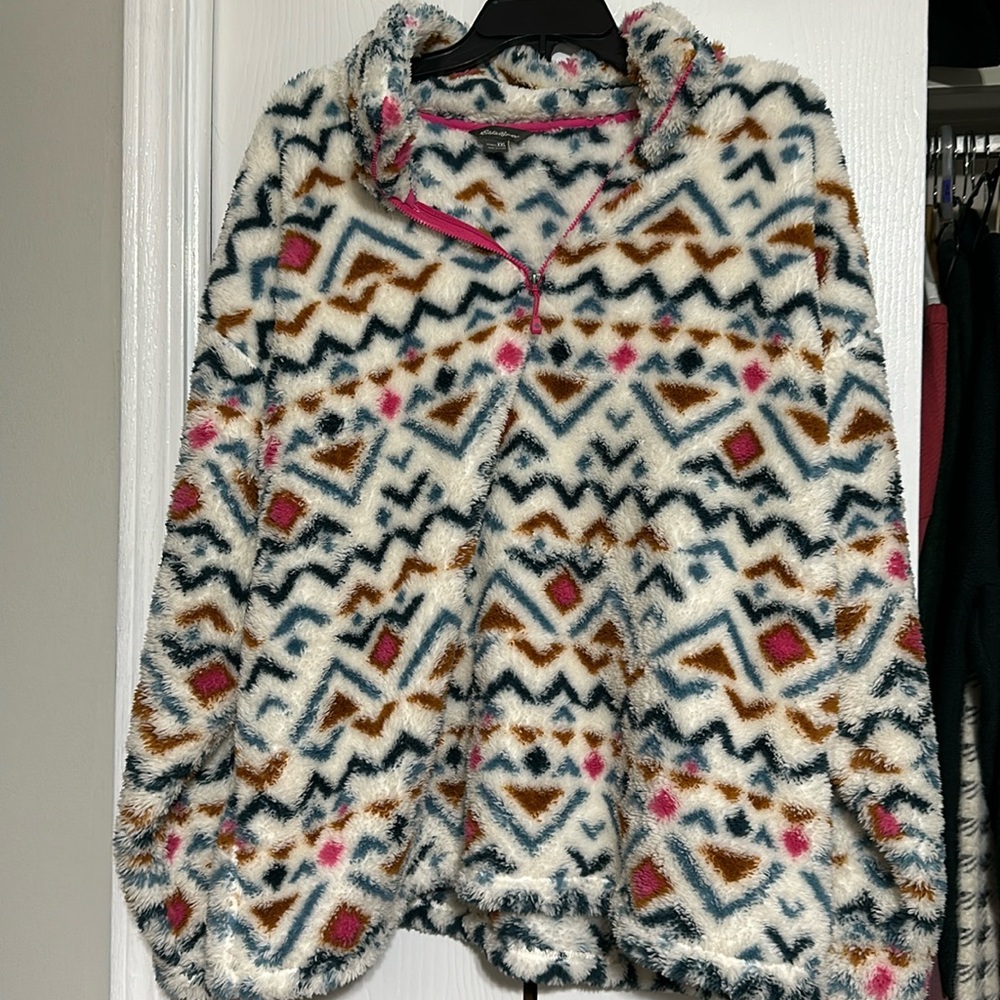 Eddie Bauer quarter zip sweater.
